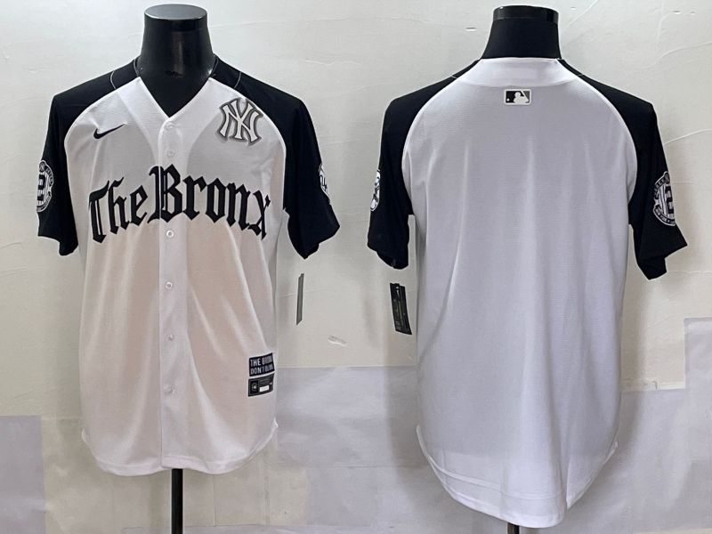 Men 2025 New York Yankees Blank White black Five generations Joint Name Nike MLB Jersey style 54->new york yankees->MLB Jersey